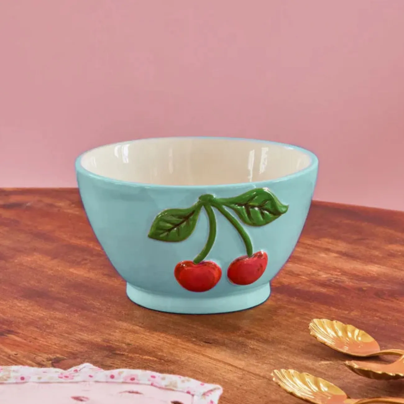 RICE Mugs, Bols Et Tasses | Saladiers, Bols Et Coupelles^Bol céramique cerises Ø 12 cm - menthe
