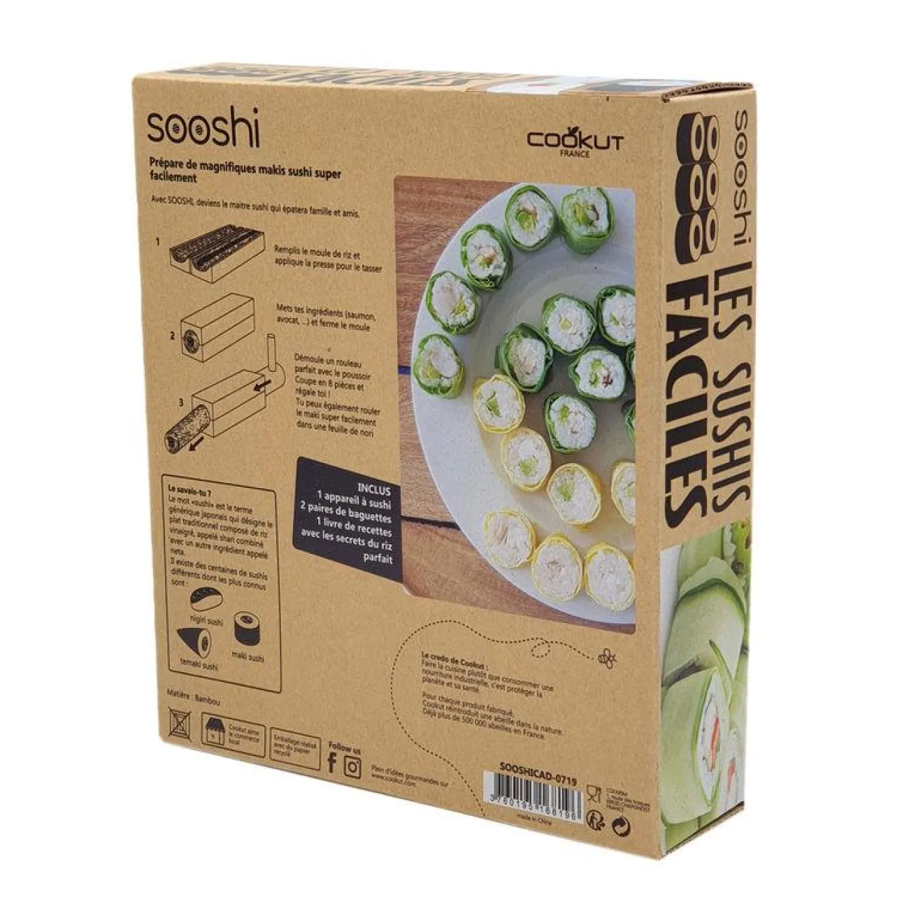 COOKUT Ustensiles De Cuisine | Plats Sushis & Baguettes^- Coffret cadeau Sushi