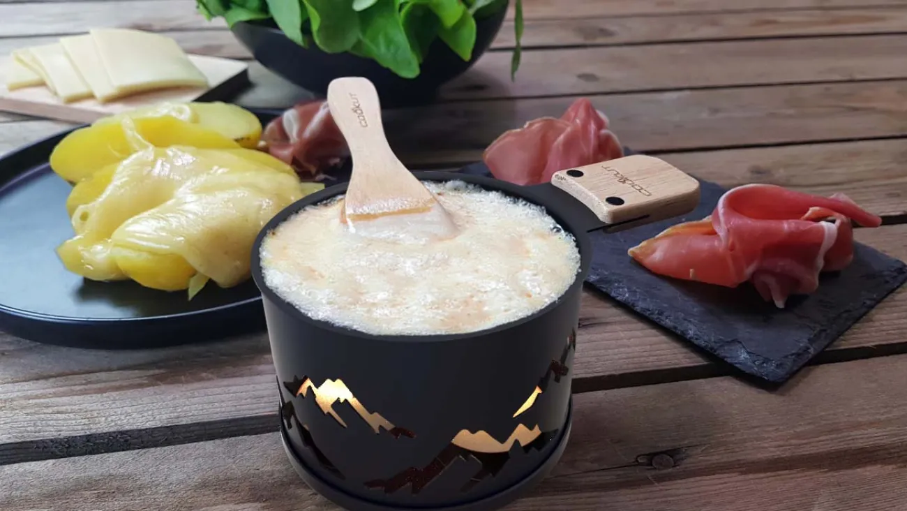 COOKUT Ustensiles De Cuisine^Raclette à la bougie pour 2 série limitée - montagne noir