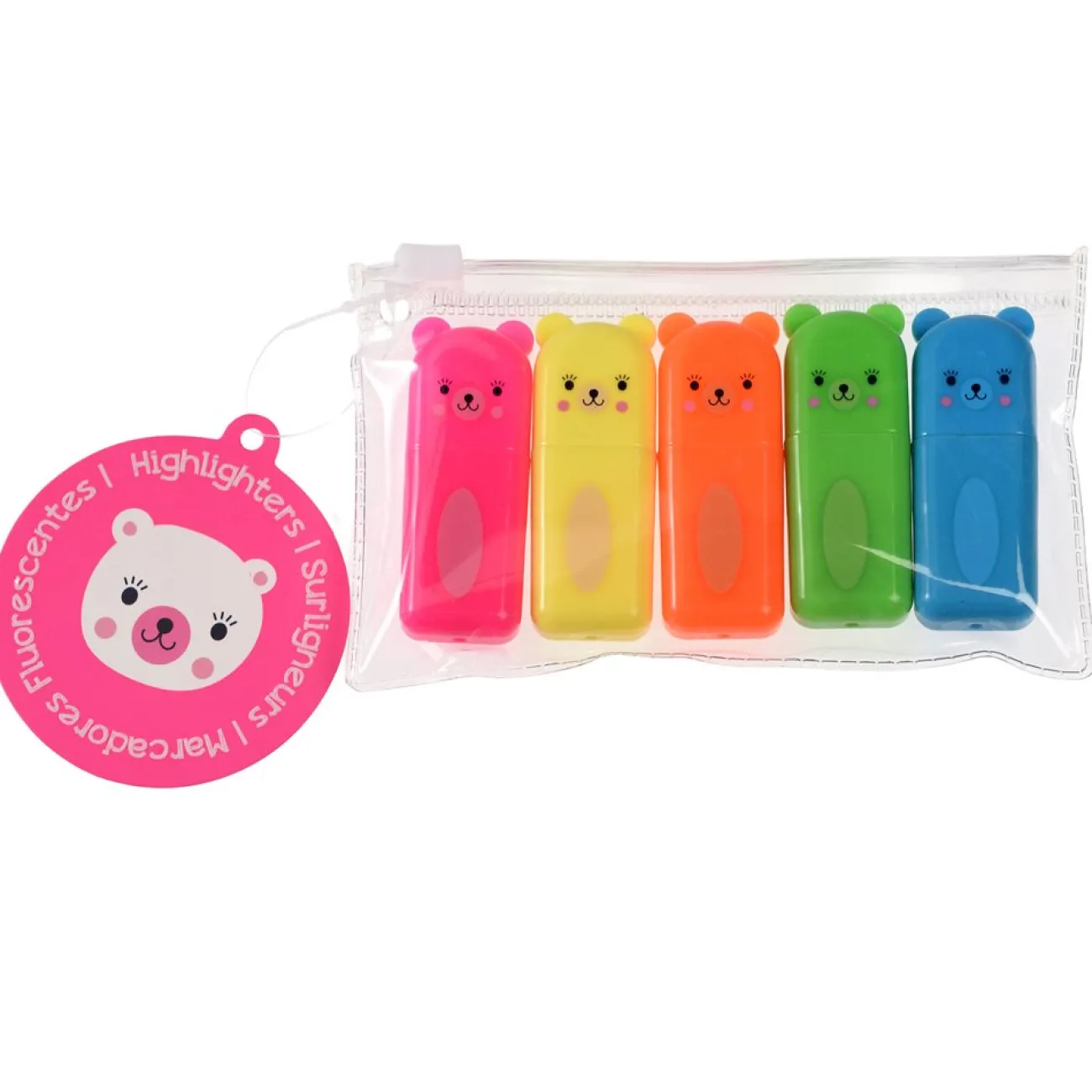 Enfant REX Papeterie^Set de 5 surligneurs - Ours